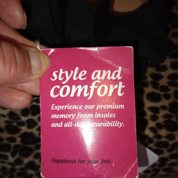 NWT ( sz.8 ) Dexflex Black Peep Toe Bowed Wedges - Picture 2 of 6